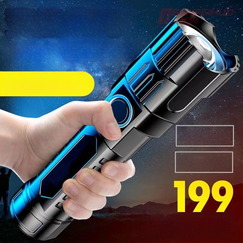 Erős fényű, újratölthető háztartási, kültéri, kis hordozható világító lámpa, tartós kerékpár éjszakai fény