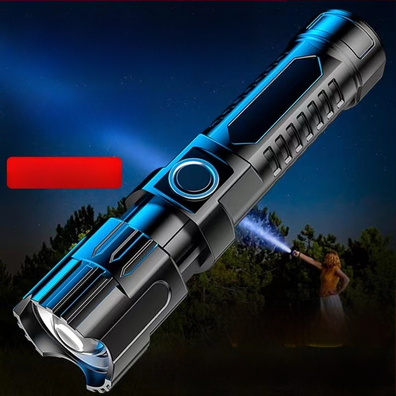 Erős fényű, újratölthető háztartási, kültéri, kis hordozható világító lámpa, tartós kerékpár éjszakai fény