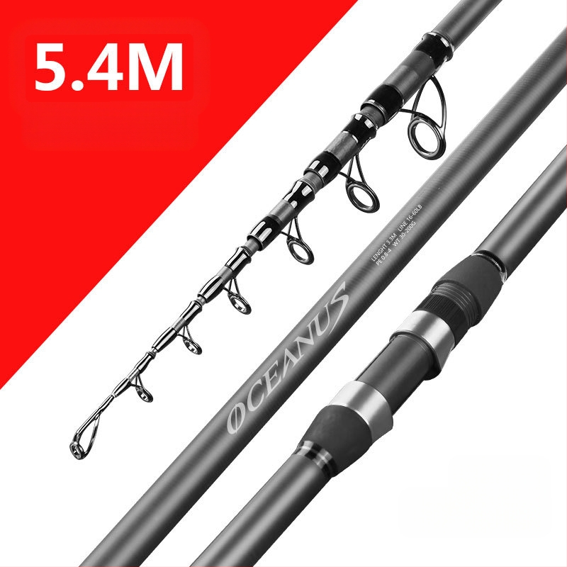 Lin Lake Εισαγόμενο καλάμι ψαρέματος στη θάλασσα, καλάμι ρίψης με τηλεχειριστήριο, κοστούμι από εξαιρετικά ελαφρύ άνθρακα, ειδικό καλάμι ρίψης για ασημένιο κυπρίνο και κυπρίνο Bighead.