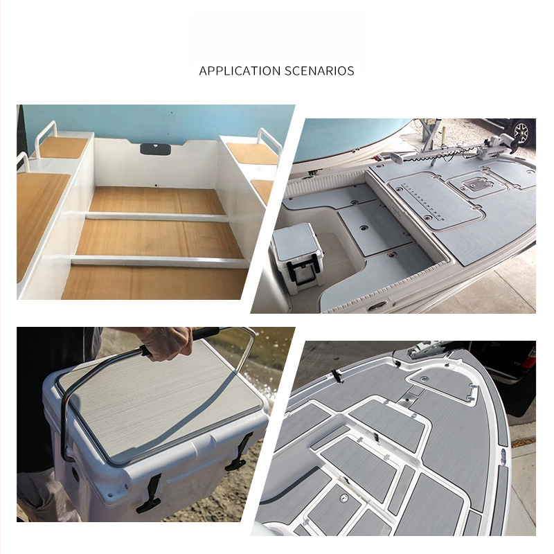 EVA imitācijas tīkkoka grīdas paklājiņš bez spraugām, sirms, matus satverošs RV klāja jūras dekoratīvs grīdas paklājs ar līmējošu pamatni