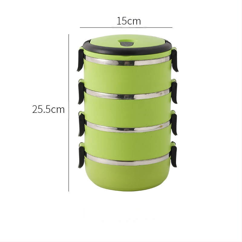 Rozsdamentes acélból készült, 304-es minőségű bento doboz, kerek, lezárt tartósítódoboz, többrétegű, kényelmes, szigetelt ebéddoboz, nyomtatott logóval