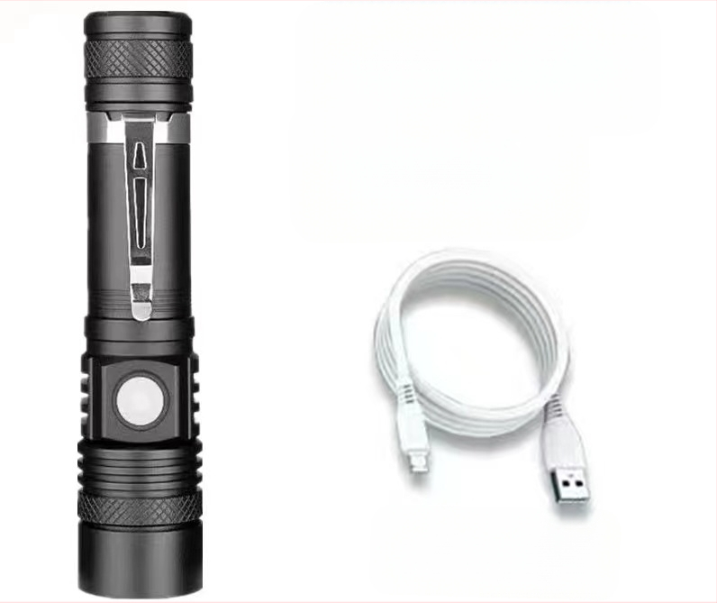 Uus T6 pikamaa taskulamp USB-laetav alumiiniumsulamist teleskoop-suum-LED-mini-ere taskulamp tehasepoest