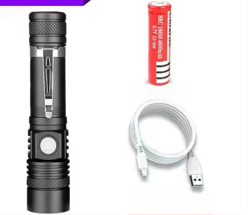 Uus T6 pikamaa taskulamp USB-laetav alumiiniumsulamist teleskoop-suum-LED-mini-ere taskulamp tehasepoest