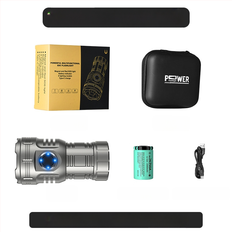 Az Amazon népszerű nyolcszögletű szörnyeteg zseblámpája szuper fényes kültéri háztartási hordozható mini világító tollcsipesz fém kalaplámpa