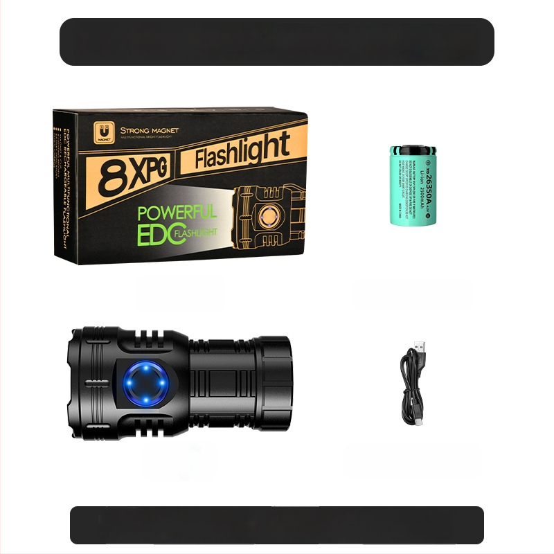 Az Amazon népszerű nyolcszögletű szörnyeteg zseblámpája szuper fényes kültéri háztartási hordozható mini világító tollcsipesz fém kalaplámpa