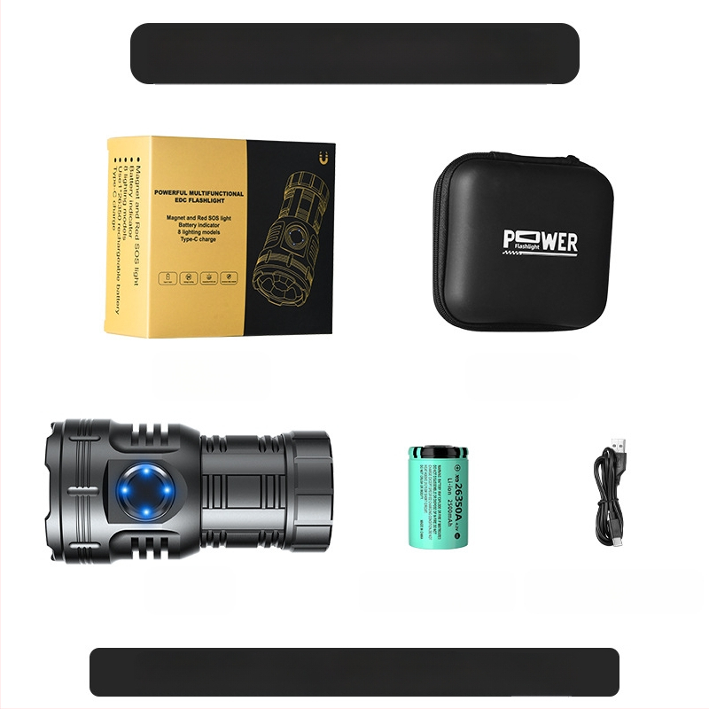 Az Amazon népszerű nyolcszögletű szörnyeteg zseblámpája szuper fényes kültéri háztartási hordozható mini világító tollcsipesz fém kalaplámpa