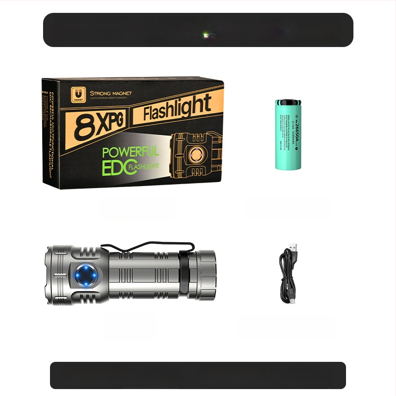 Az Amazon népszerű nyolcszögletű szörnyeteg zseblámpája szuper fényes kültéri háztartási hordozható mini világító tollcsipesz fém kalaplámpa