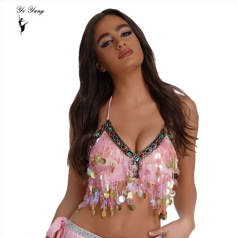 „Amazon“ blizgučiais puošta spalvinga, apvyniota krūtinės pilvo šokio liemenėlė, kabanti moneta, vario gongo scenos pasirodymas, spalvotas deimantinis blizgučiais puoštas viršus