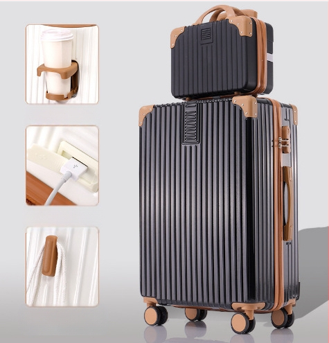 20 hüvelykes alumínium vázas kocsi tok univerzális kerekes bőrönd női bőrönd retro 24 hüvelykes diák jelszó doboz nagykereskedelmi poggyász