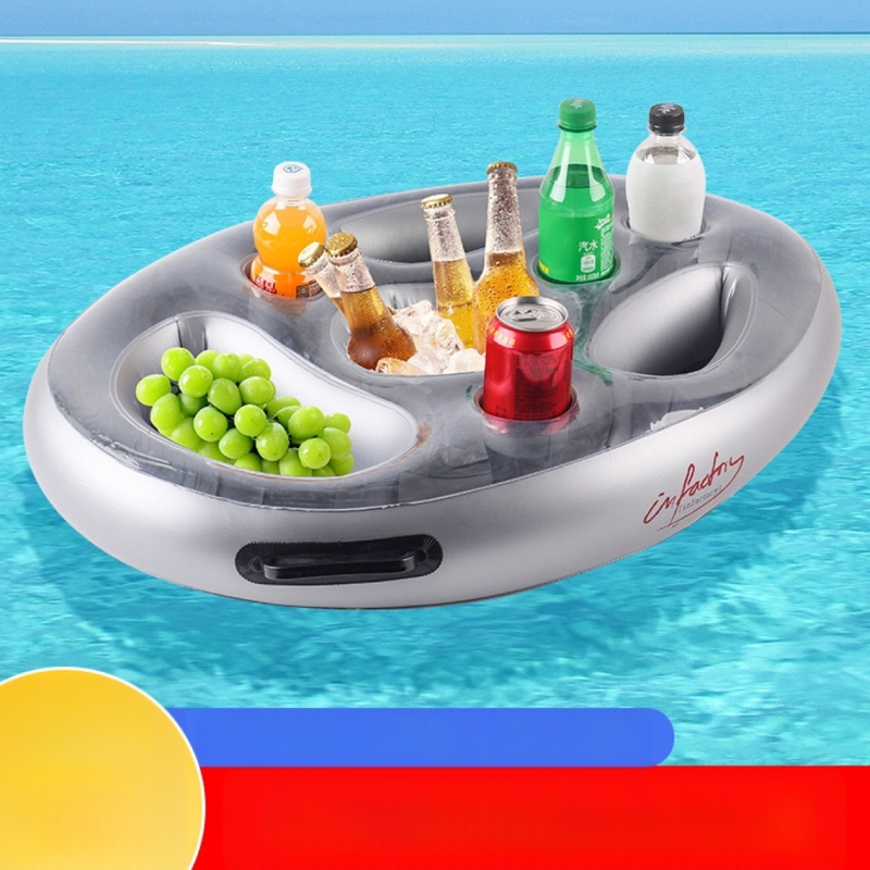 „Amazon“ karšto išpardavimo PVC pripučiamas gėrimų laikiklis puodelio laikiklis porėtas vaisių puodelio laikiklis vakarėlio vyno lėkštė, plūduriuojanti ant vandens