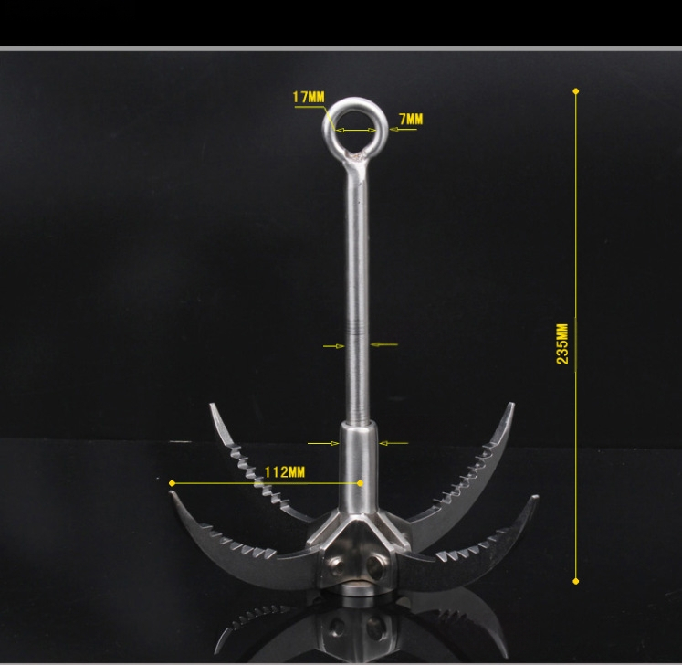 Фабрична директна външна кука от неръждаема стомана, летяща тигрова кука, кука за катерене за диви животни, сгъваема кука за оцеляване