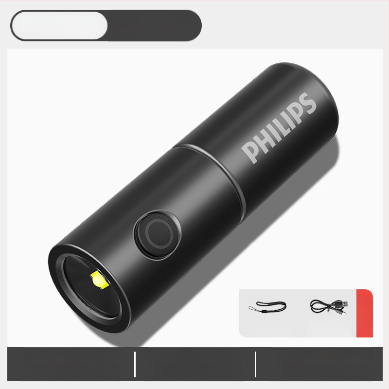 Philipsi võtmehoidjavalgusti, tugeva valgusega laetav taskulamp, õues kasutatav õpilaste multifunktsionaalne kaasaskantav minitöövalgusti
