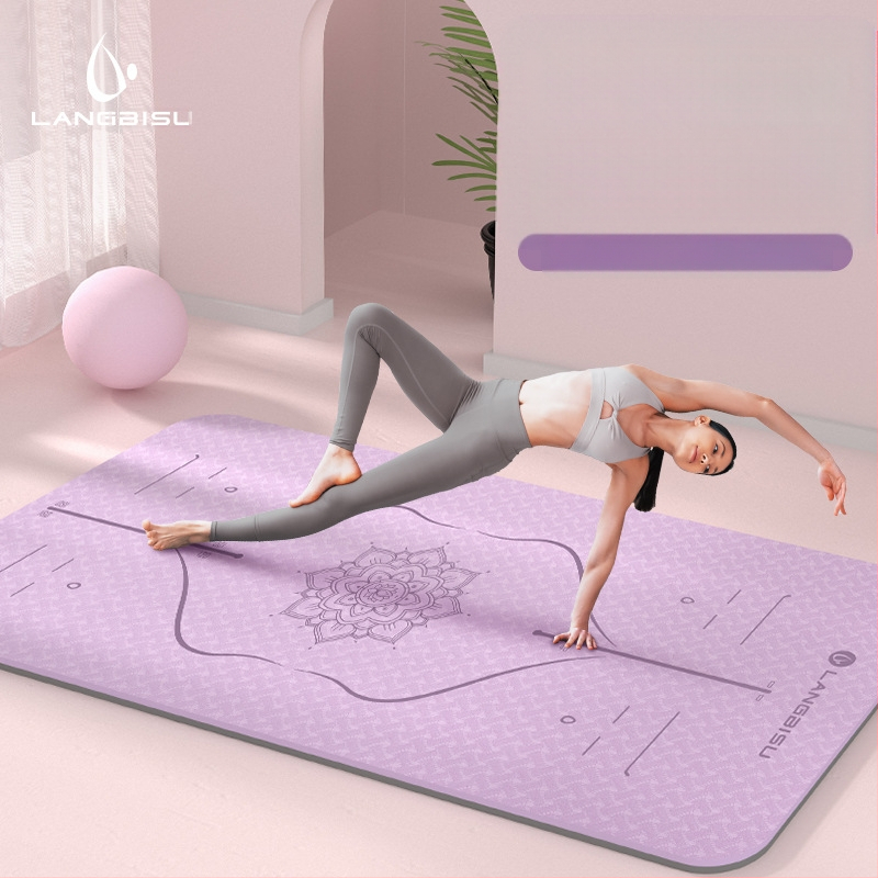 Jógaszőnyeg Fitness Mat Extra Nagy Extra Széles Extra Vastag TPE Csúszásgátló Lengéscsillapító Csendes Jógaszőnyeg Nőknek