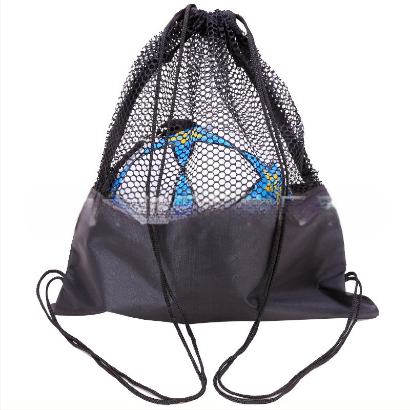 Pečių futbolo tinklo krepšys lauko krepšinio laikymo kuprinė lauko tinklinio sportui kuprinė su vienu kamuoliu