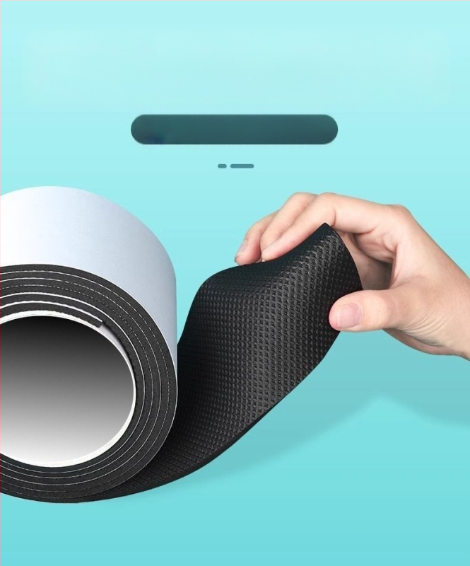 Guminis neslystantis, dilimui atsparus pado lipdukas, apsaugantis nuo dilimo, lipdukas ant kulno, storo kulno lipdukas su slopintuvu ant kulno, garsą slopinanti juosta.