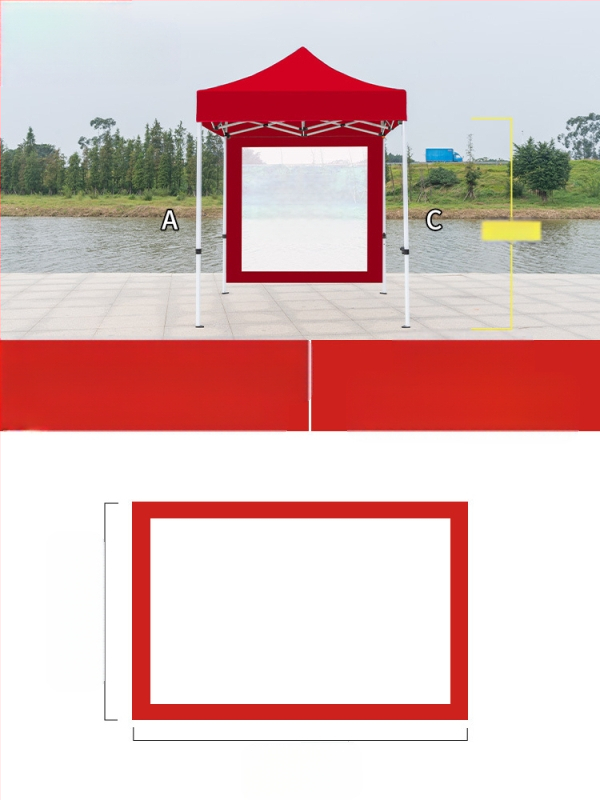 Kültéri négylábú sátorszövet, visszahúzható, négysarkú esernyő, átlátszó esernyőszövet, vastagított, szélálló, vízálló szélállványos ponyva