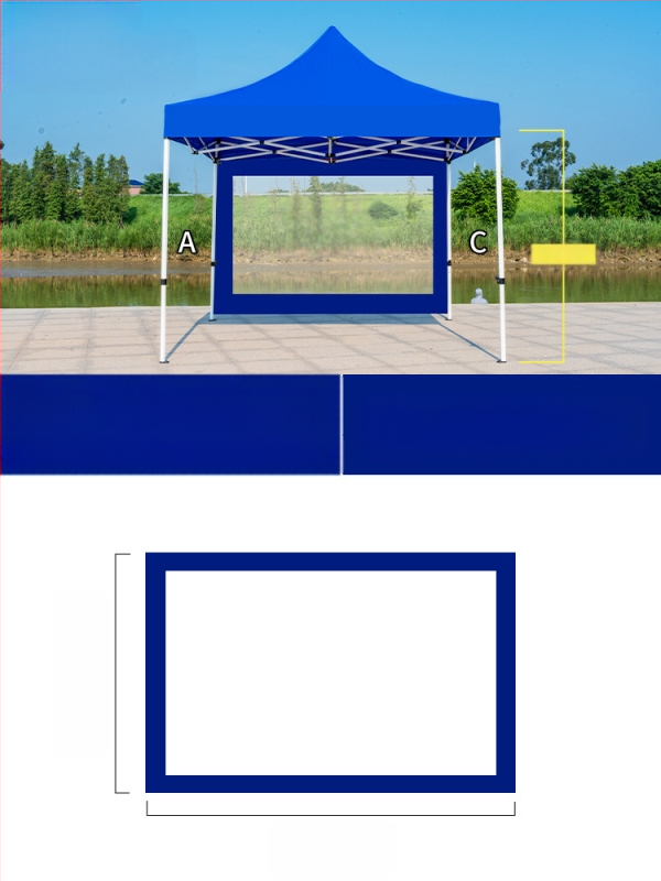 Kültéri négylábú sátorszövet, visszahúzható, négysarkú esernyő, átlátszó esernyőszövet, vastagított, szélálló, vízálló szélállványos ponyva