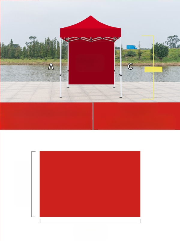 Kültéri négylábú sátorszövet, visszahúzható, négysarkú esernyő, átlátszó esernyőszövet, vastagított, szélálló, vízálló szélállványos ponyva