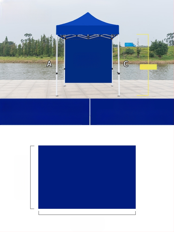 Kültéri négylábú sátorszövet, visszahúzható, négysarkú esernyő, átlátszó esernyőszövet, vastagított, szélálló, vízálló szélállványos ponyva