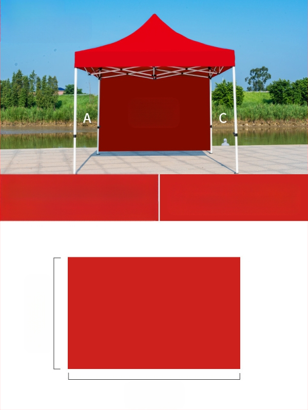 Kültéri négylábú sátorszövet, visszahúzható, négysarkú esernyő, átlátszó esernyőszövet, vastagított, szélálló, vízálló szélállványos ponyva