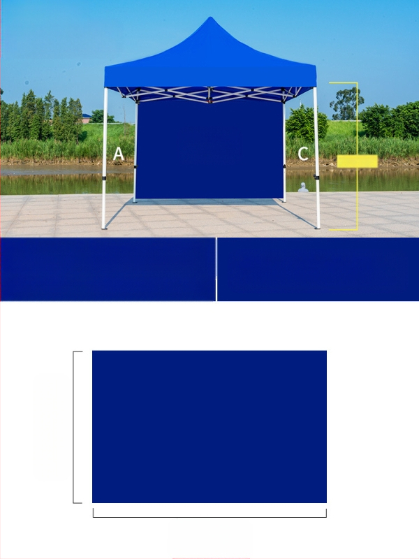 Kültéri négylábú sátorszövet, visszahúzható, négysarkú esernyő, átlátszó esernyőszövet, vastagított, szélálló, vízálló szélállványos ponyva