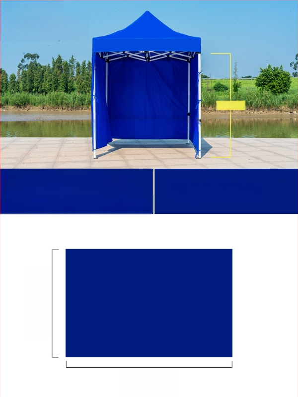 Kültéri négylábú sátorszövet, visszahúzható, négysarkú esernyő, átlátszó esernyőszövet, vastagított, szélálló, vízálló szélállványos ponyva