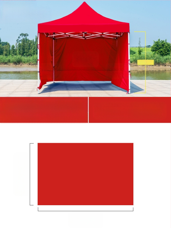 Kültéri négylábú sátorszövet, visszahúzható, négysarkú esernyő, átlátszó esernyőszövet, vastagított, szélálló, vízálló szélállványos ponyva