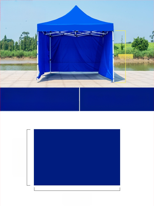 Kültéri négylábú sátorszövet, visszahúzható, négysarkú esernyő, átlátszó esernyőszövet, vastagított, szélálló, vízálló szélállványos ponyva