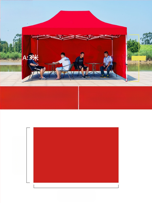 Kültéri négylábú sátorszövet, visszahúzható, négysarkú esernyő, átlátszó esernyőszövet, vastagított, szélálló, vízálló szélállványos ponyva