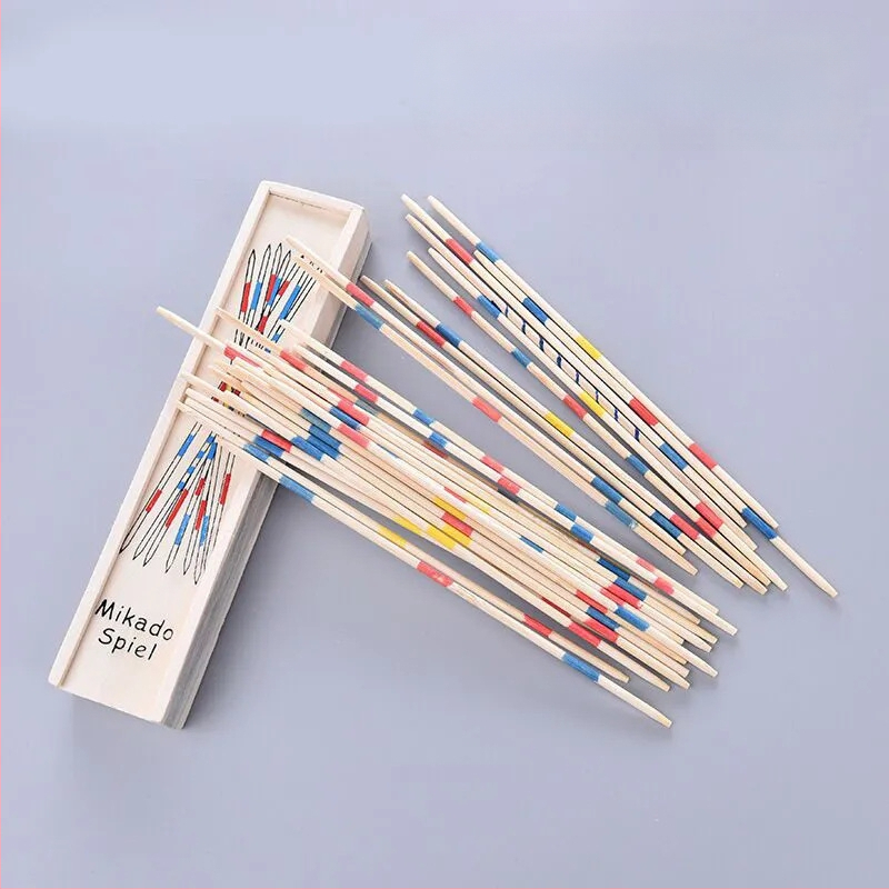 Класически дървен пъзел, носталгична игра родител-дете, 80 играчки, дървена интерактивна детска маса, бамбукова пръчка