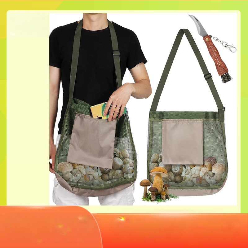 Amazon kültéri gyümölcsös zsák, légáteresztő, kétoldalas, álcázó, vadgomba-szedő táska, összecsukható, nagyméretű betakarító táska