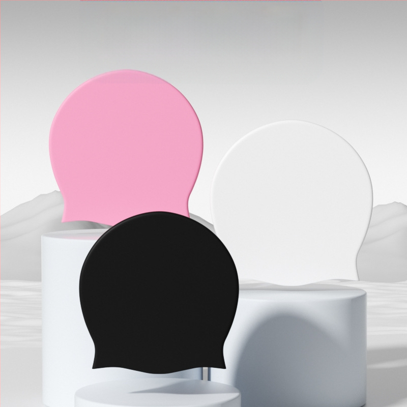 Tarpvalstybinė suaugusiųjų didelė galvos plaukimo kepuraitė moterims, vandeniui atspari, didelėms ilgoms plaukams, speciali patogi silikoninė ausų apsauga.