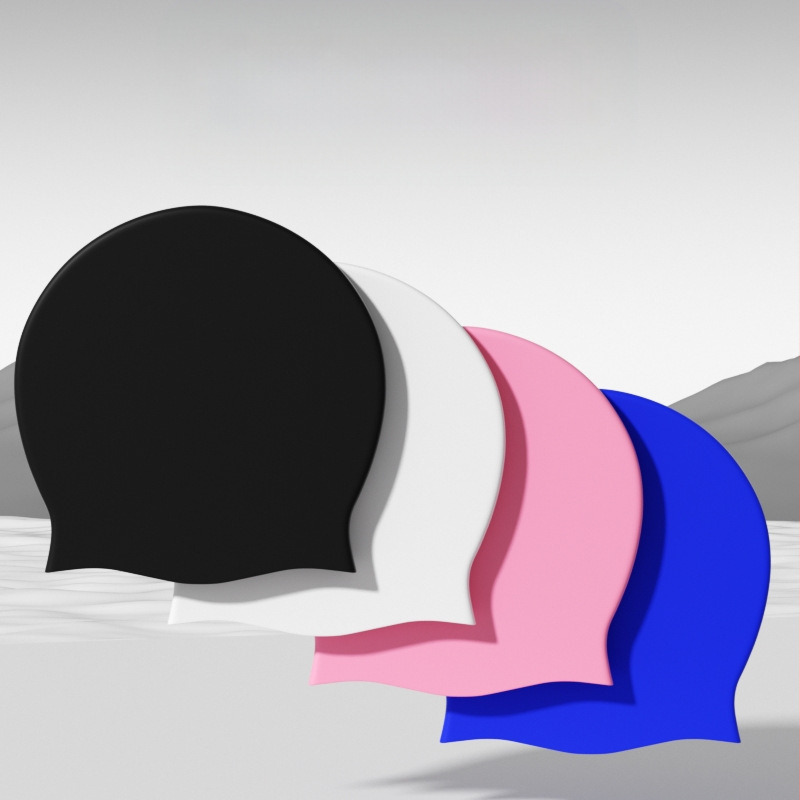 Tarpvalstybinė suaugusiųjų didelė galvos plaukimo kepuraitė moterims, vandeniui atspari, didelėms ilgoms plaukams, speciali patogi silikoninė ausų apsauga.