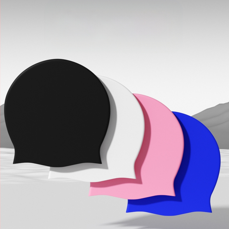 Tarpvalstybinė suaugusiųjų didelė galvos plaukimo kepuraitė moterims, vandeniui atspari, didelėms ilgoms plaukams, speciali patogi silikoninė ausų apsauga.