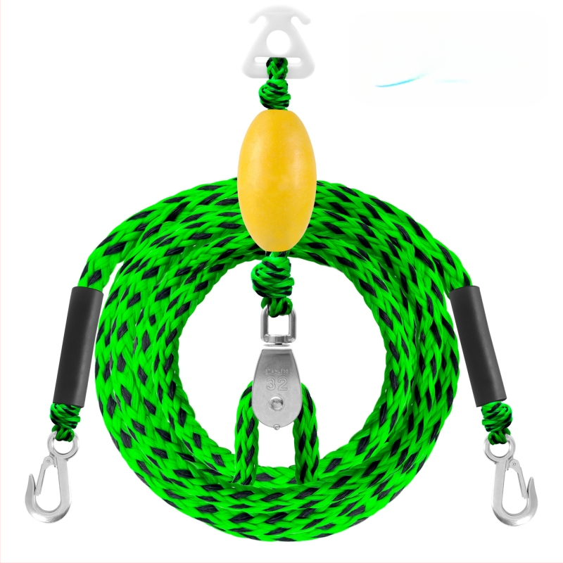 Húzófejes dupla horgos húzókötél úszóval, szörfözéshez, kanapéhoz való húzókötél, vontatható kötél 1