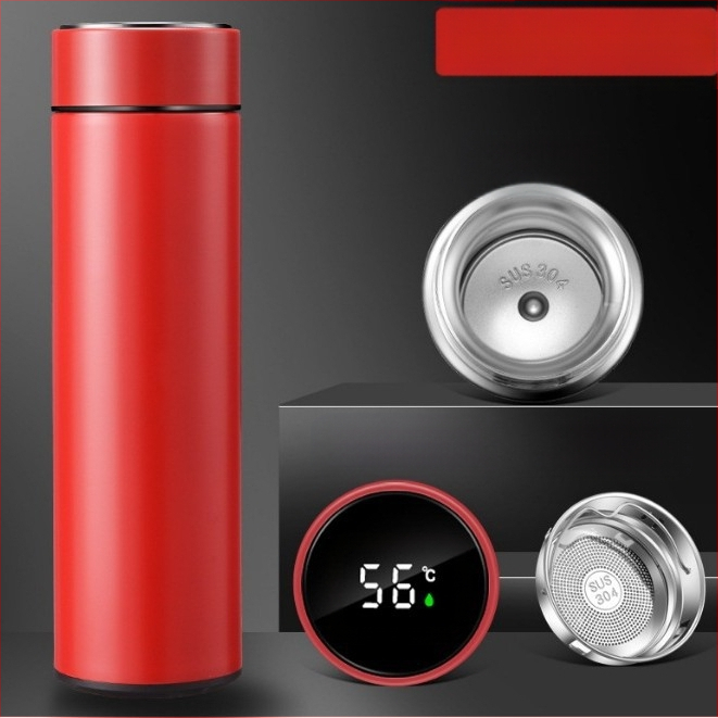 304 rozsdamentes acél érintőképernyős kijelző hőmérsékletmérő pohár intelligens LED termosz pohár dupla vákuumos hőmérsékletmérés hőmérsékletmérő pohár nyomtatási logó