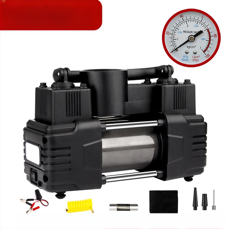 Auto õhupump kahesilindriline rehvipump kaasaskantav 12V auto kasutamiseks kõrgsurve elektriline metallist õhukompressor