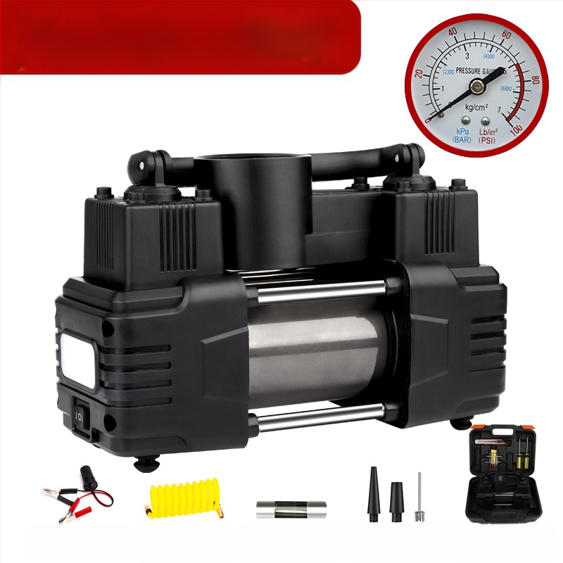 Auto õhupump kahesilindriline rehvipump kaasaskantav 12V auto kasutamiseks kõrgsurve elektriline metallist õhukompressor
