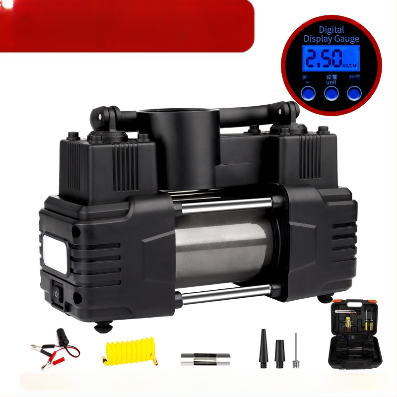Auto õhupump kahesilindriline rehvipump kaasaskantav 12V auto kasutamiseks kõrgsurve elektriline metallist õhukompressor