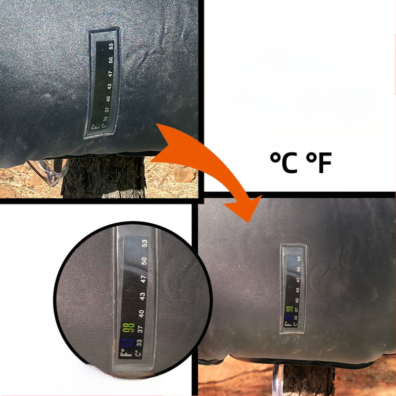 Сгъваема преносима чанта за душ за къмпинг с голям капацитет, чанта за вода за вана, чанта за съхранение на вода за измиване 20L, соларен термометър