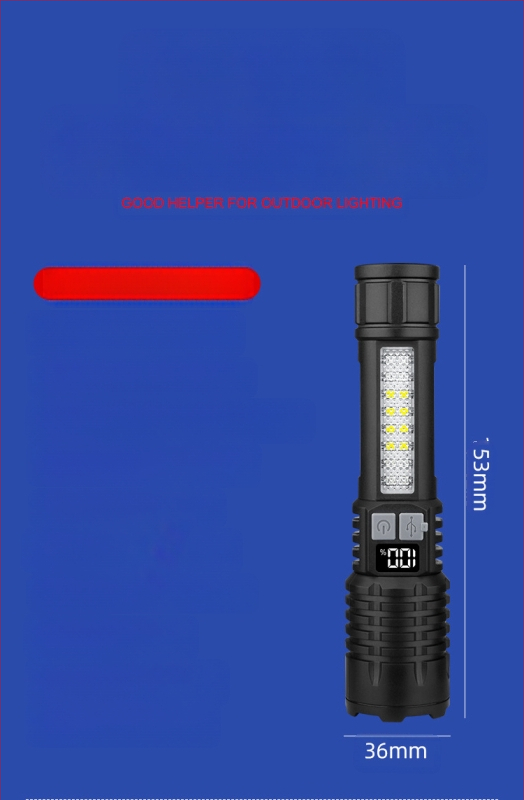 Határokon átnyúló kültéri zseblámpa járőr reflektorfény nagy hatótávolságú, erős fényű, hordozható, újratölthető, zoom fehér lézerfény