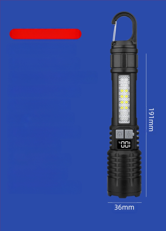 Határokon átnyúló kültéri zseblámpa járőr reflektorfény nagy hatótávolságú, erős fényű, hordozható, újratölthető, zoom fehér lézerfény