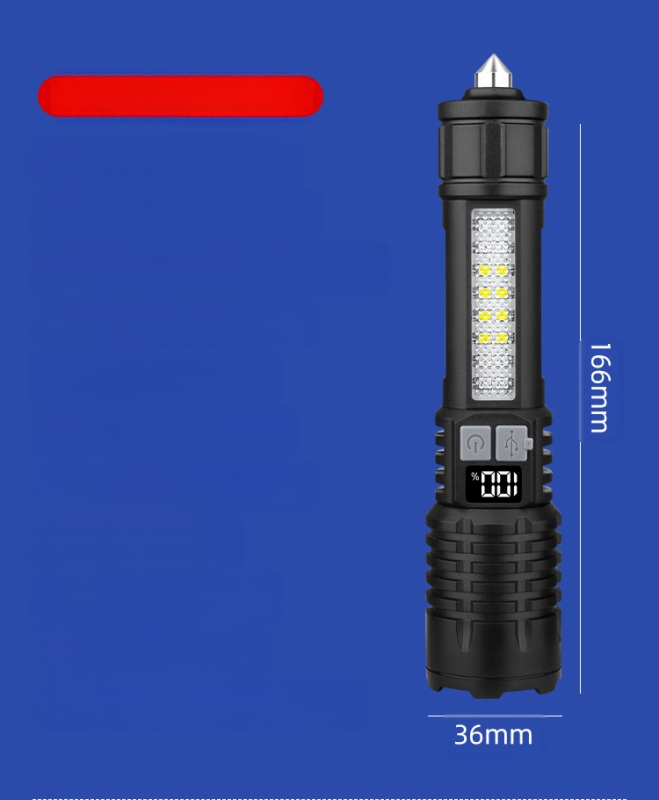 Határokon átnyúló kültéri zseblámpa járőr reflektorfény nagy hatótávolságú, erős fényű, hordozható, újratölthető, zoom fehér lézerfény