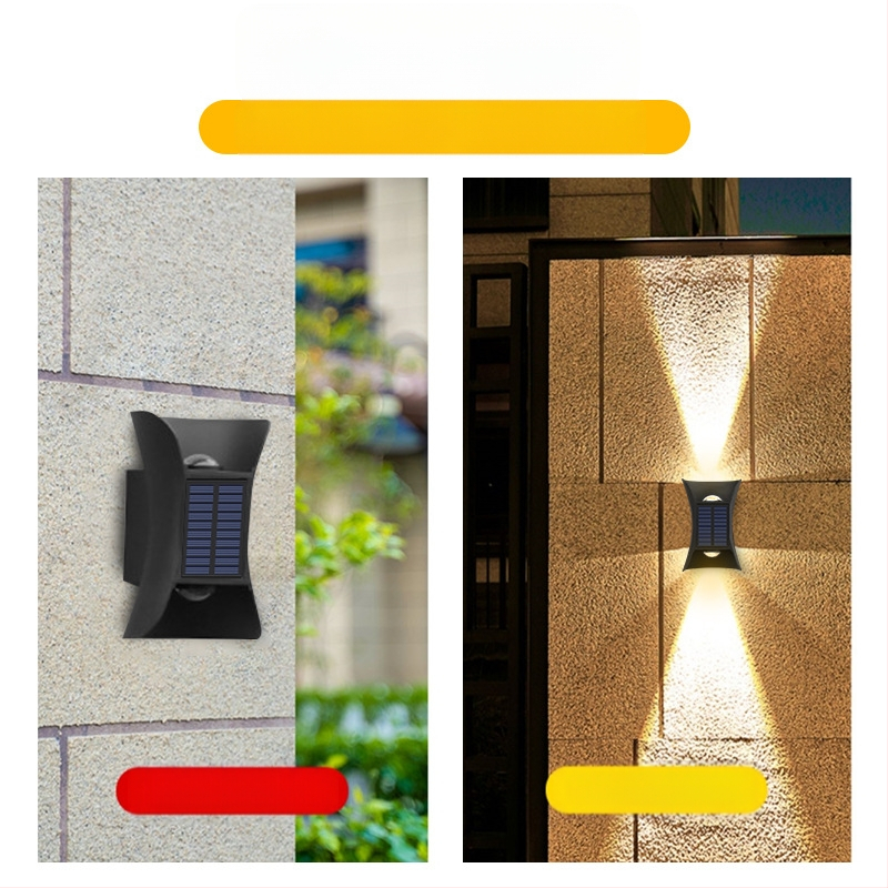 Naujas saulės rago formos lauko lempa, atspari vandeniui, sieninė sieninė lempa, kiemo sodo siena, prožektorius, vilos durų sieninė lempa