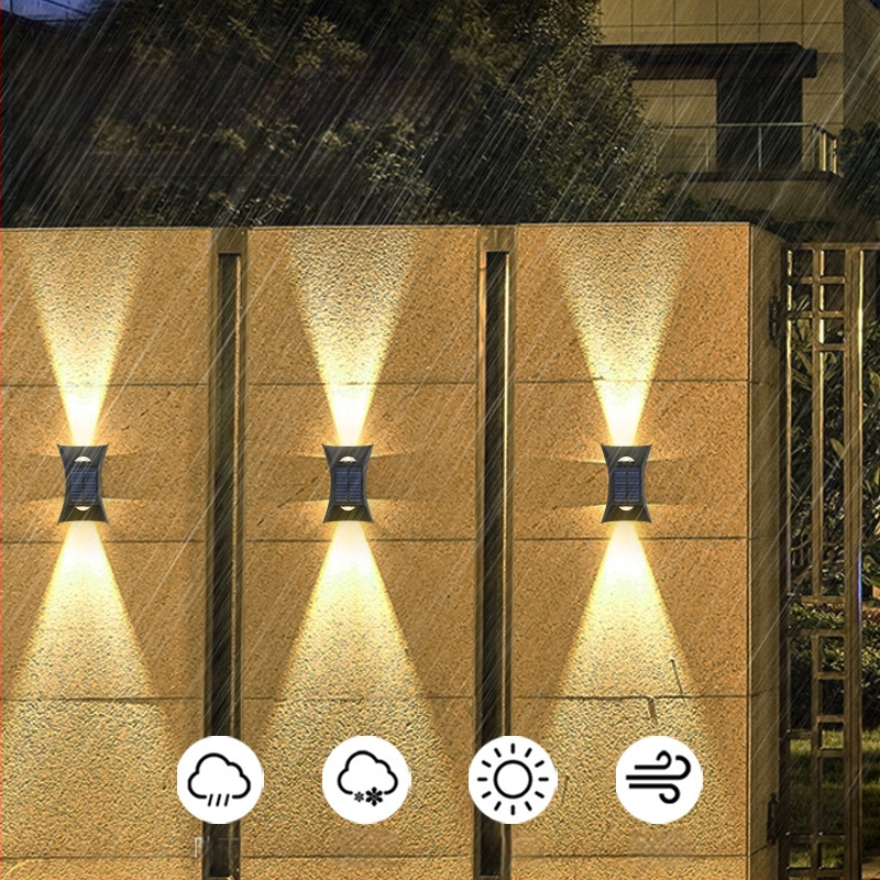 Naujas saulės rago formos lauko lempa, atspari vandeniui, sieninė sieninė lempa, kiemo sodo siena, prožektorius, vilos durų sieninė lempa