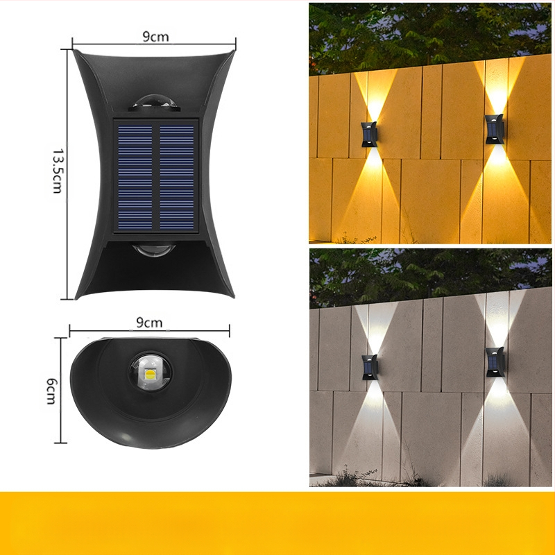 Naujas saulės rago formos lauko lempa, atspari vandeniui, sieninė sieninė lempa, kiemo sodo siena, prožektorius, vilos durų sieninė lempa