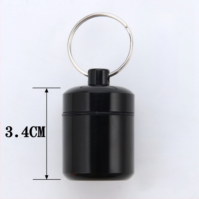 Alumiiniumisulamist padruni väike ravimipudel veekindel suletud metallist alumiiniumpurk võtmehoidjaga mündihoidikuga kõrvatropid alumiiniumpudel