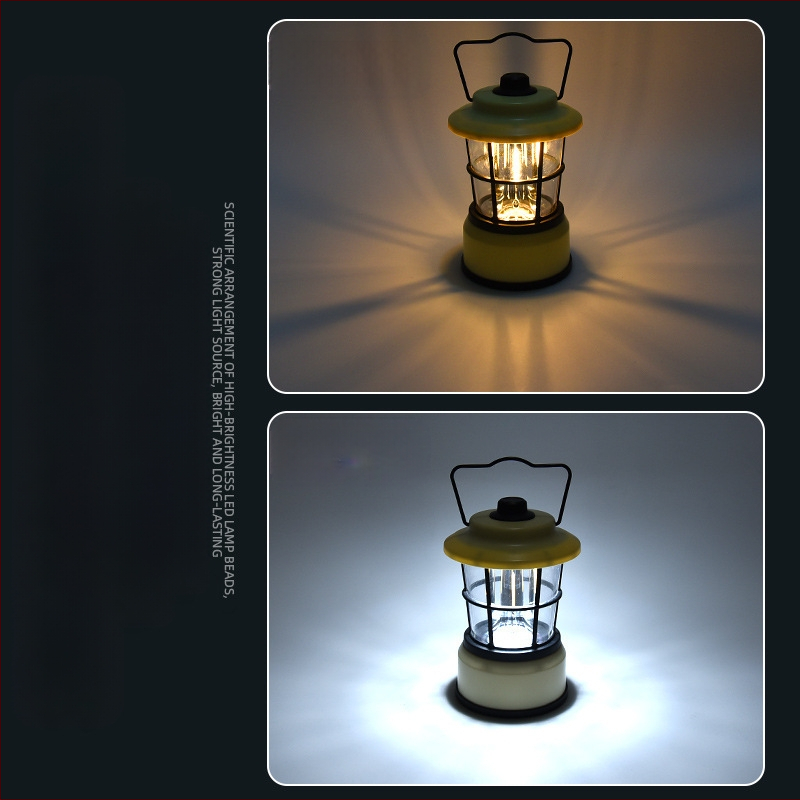 Õues telkimiseks mõeldud atmosfäärivalgusti Retro kaasaskantav mini kaasaskantav telkimisvalgusti Raud Lõputu hämardusega rippuv piiriülene telkimine