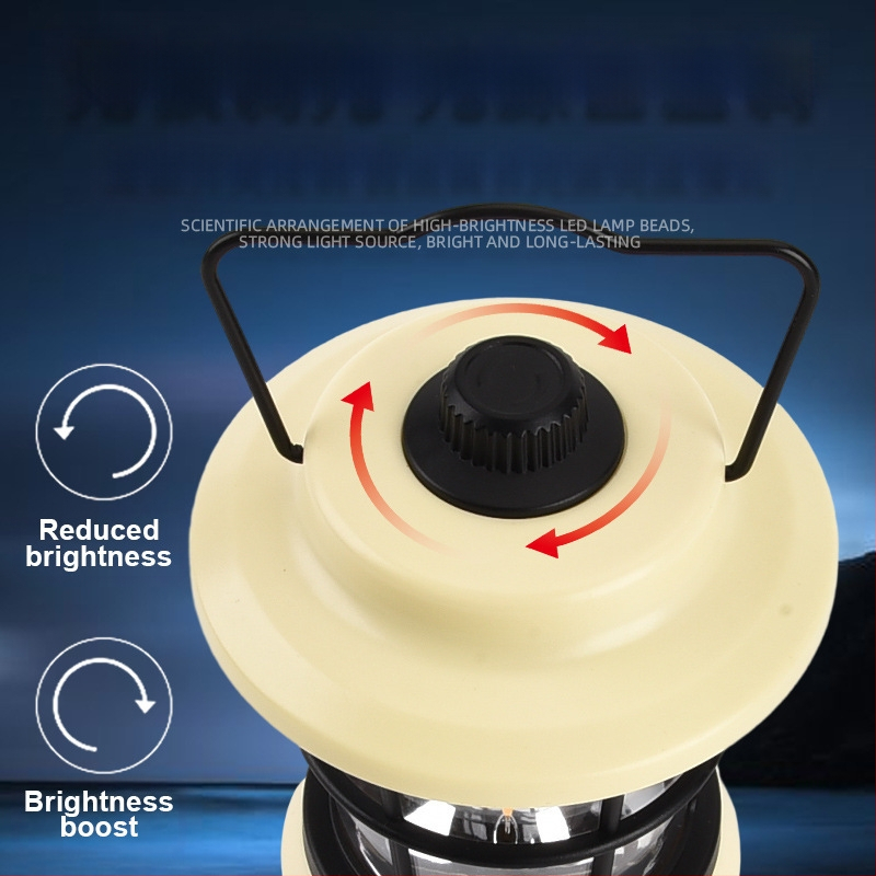 Õues telkimiseks mõeldud atmosfäärivalgusti Retro kaasaskantav mini kaasaskantav telkimisvalgusti Raud Lõputu hämardusega rippuv piiriülene telkimine