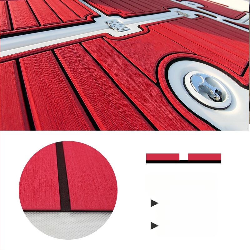 HD rūpnīcas noliktavā Jahtu kajaks Makšķerēšanas laiva Sarkans Melns eva Imitācijas tīkkoks Neslīdošs paklājiņš Augsta blīvuma UV izturīgs